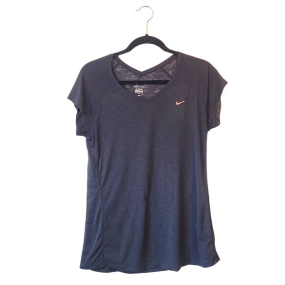 Nike Dri-Fit Women's Black Sheer T-Shirt Size L - Picture 1 of 6